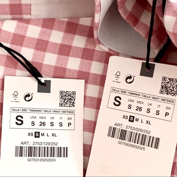 NWT Zara 2 Piece Gingham Belted Blazer + Pants SET - Picture 12 of 12